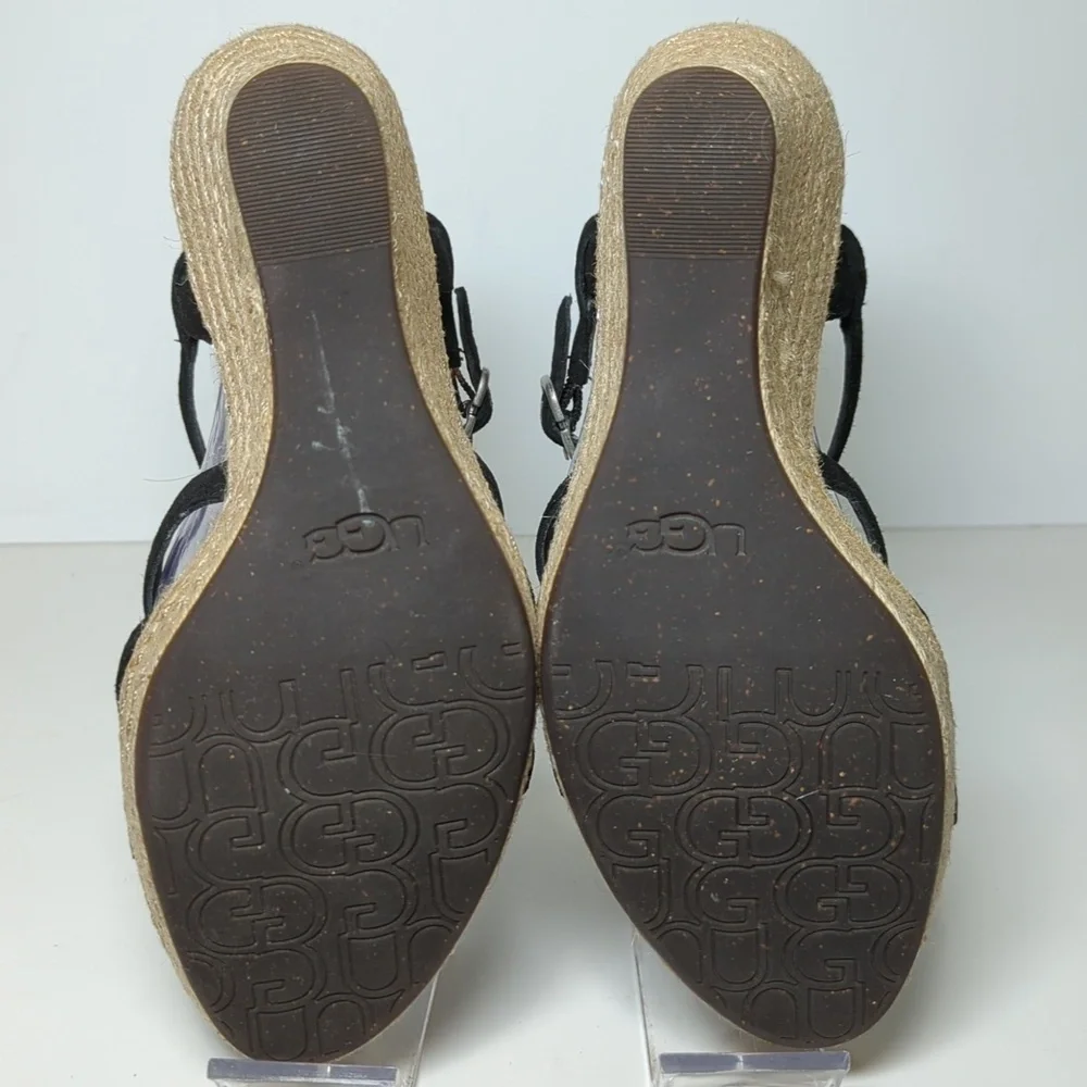 UGG Callia Platform jute/espadrille wedge sandal women's size 9